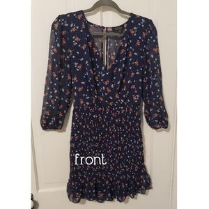 Navy floral short dress